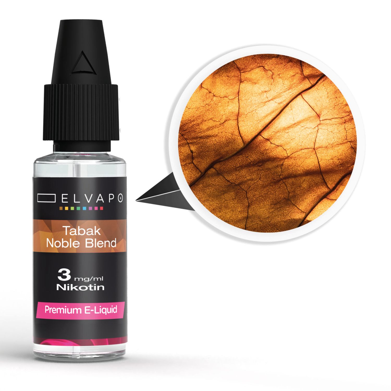 Elvapo Premium E-Liquid - Tabak - Noble Blend 3mg