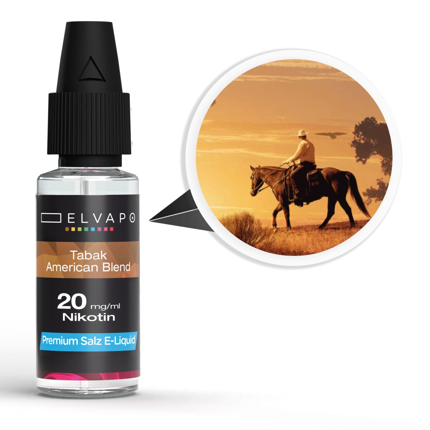 Elvapo Premium Nikotinsalz E-Liquid - Tabak - American Blend 20mg