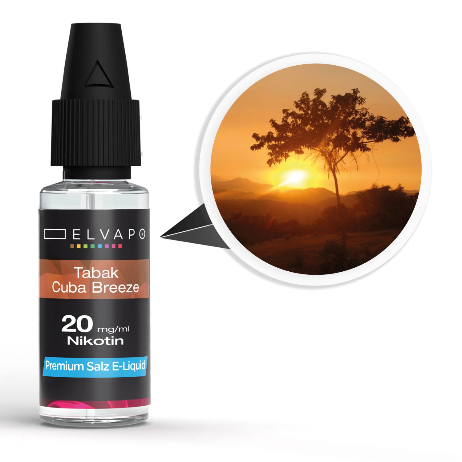 Elvapo Premium Nikotinsalz E-Liquid - Tabak - Cuba Breeze 20mg