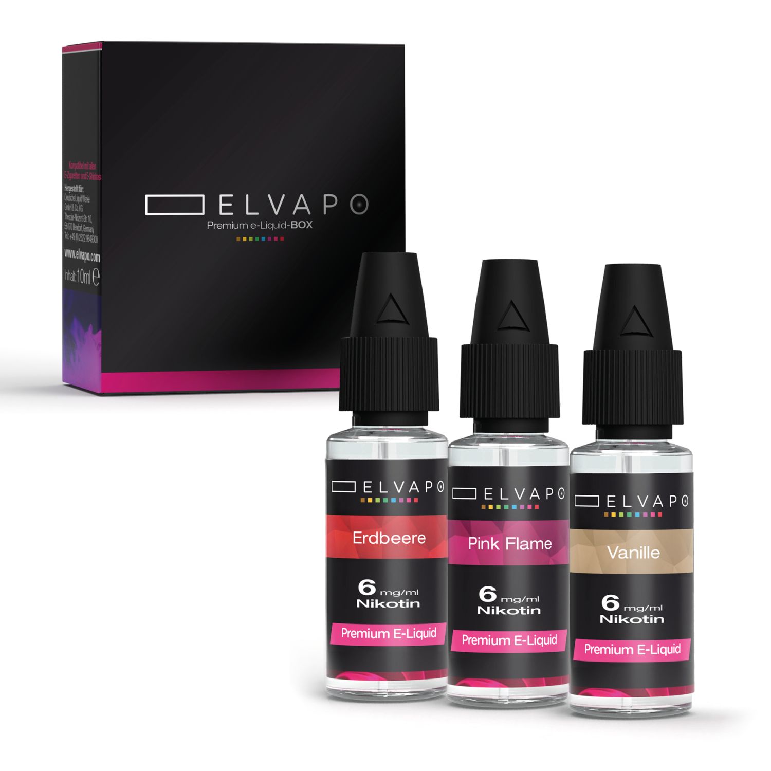 3 x 10ml Premium e-Liquid-BOX - Süße Versuchung - Liquid Probierset 6mg