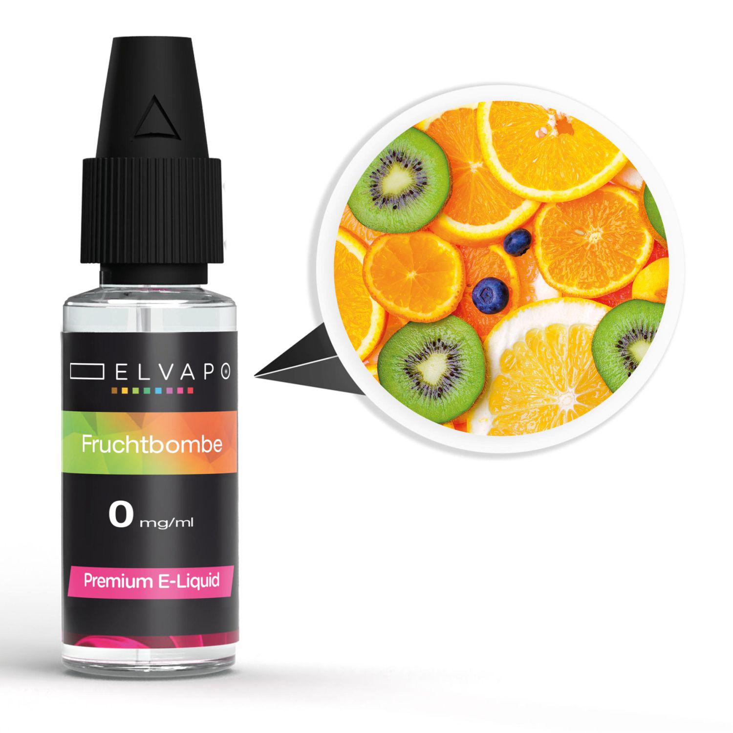 Elvapo Premium E-Liquid - Fruchtbombe 0mg