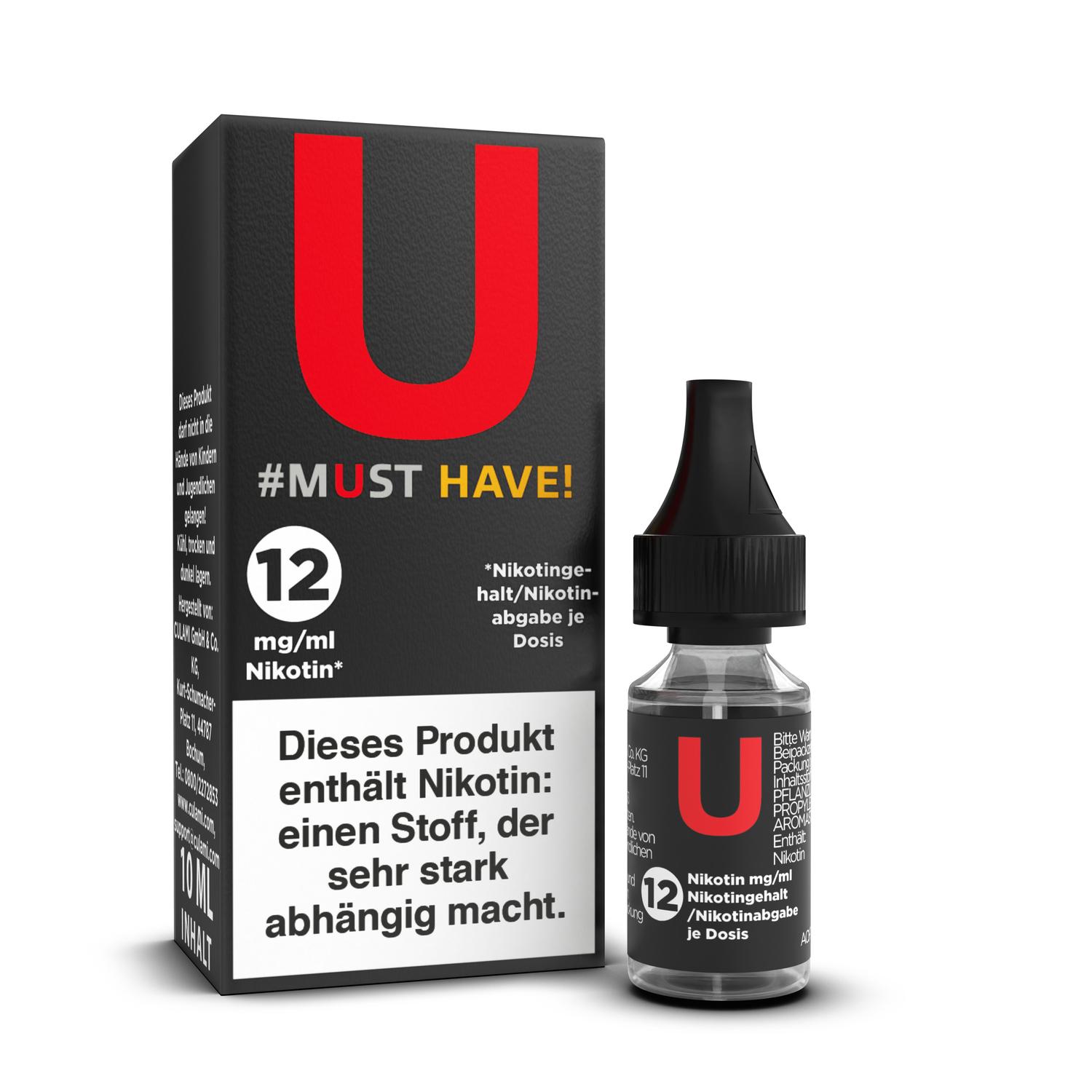 10ml Must Have E-Liquid - U - 12mg