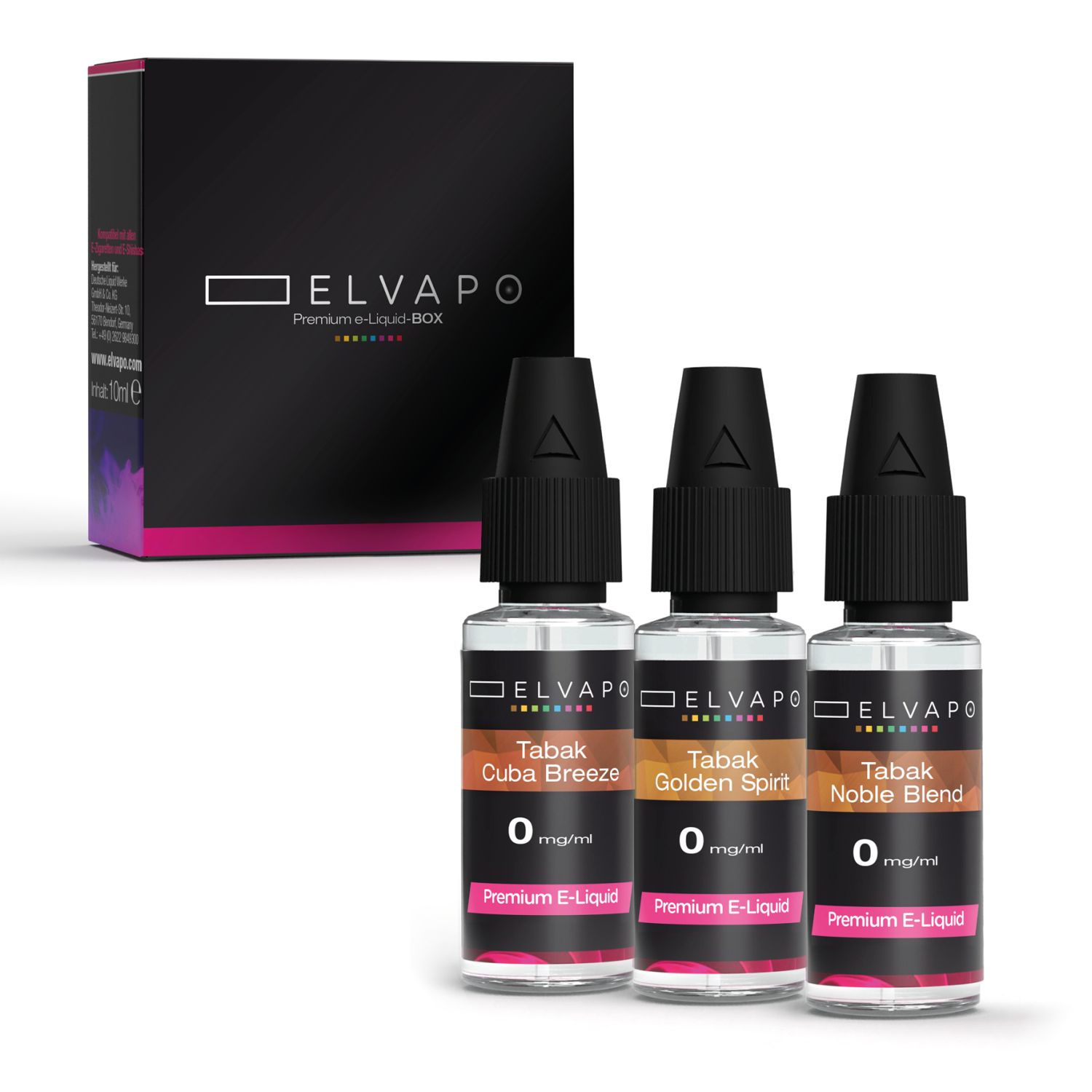 3 x 10ml Premium e-Liquid-BOX - Tabak MIX - Liquid Probierset 0mg