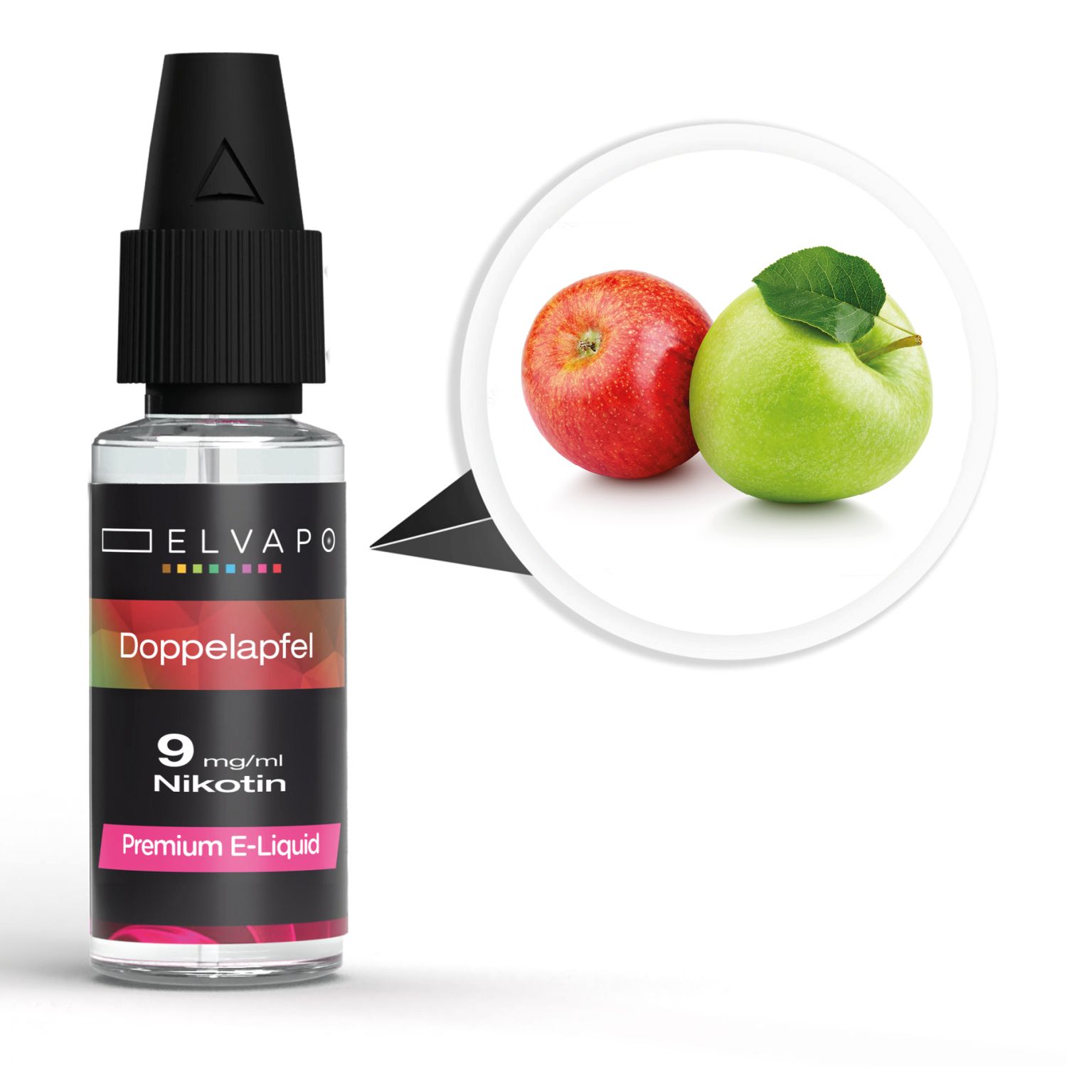 Elvapo Premium E-Liquid - Doppelapfel 9 mg