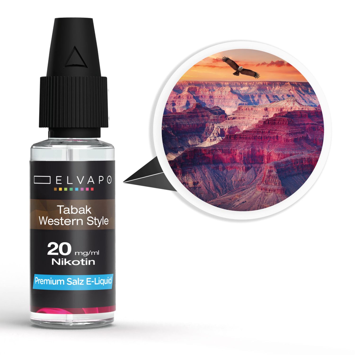 Elvapo Premium Nikotinsalz E-Liquid - Tabak - Western Style 20mg