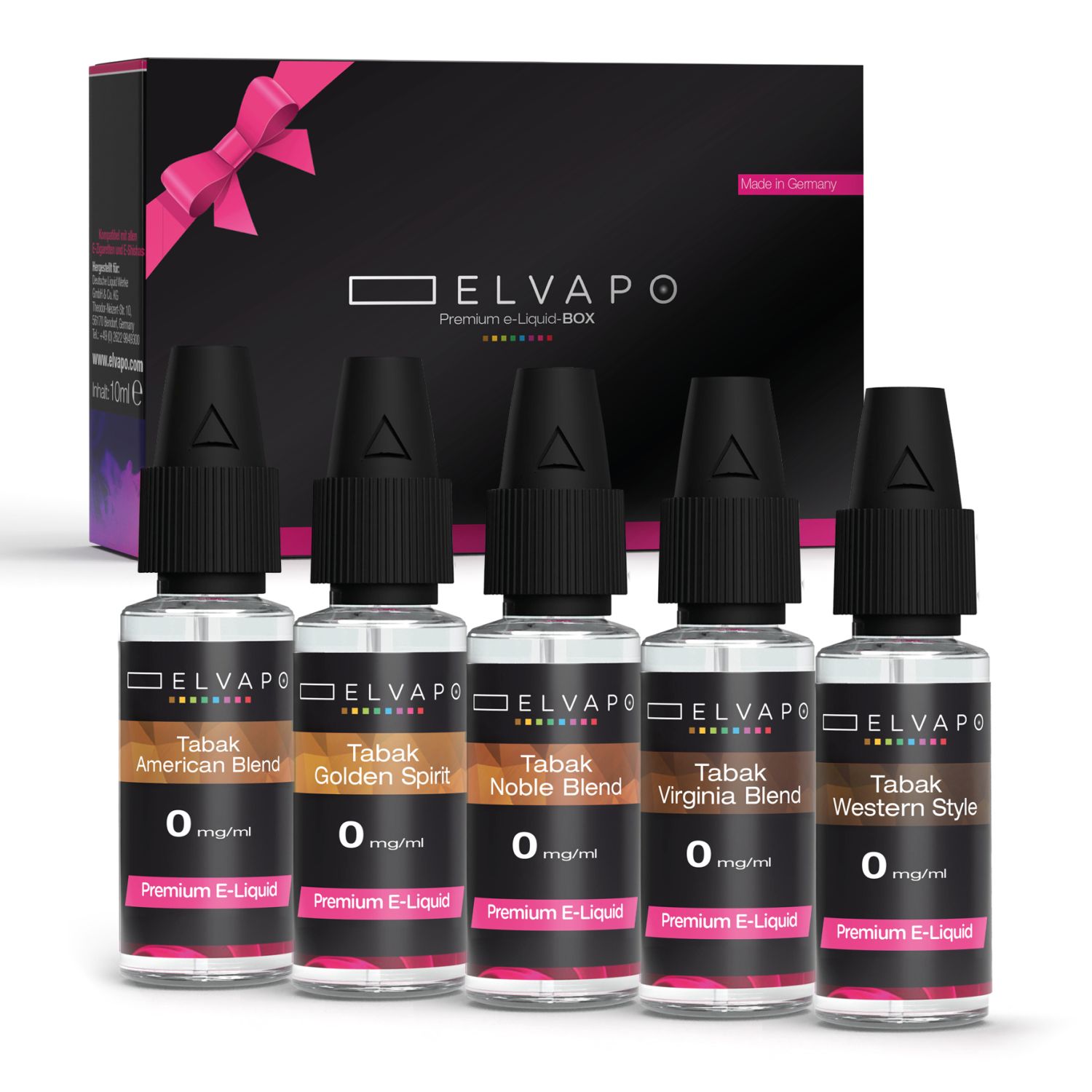 5 x 10ml Premium e-Liquid-BOX - Tabak Granden - Liquid Probierset 0mg