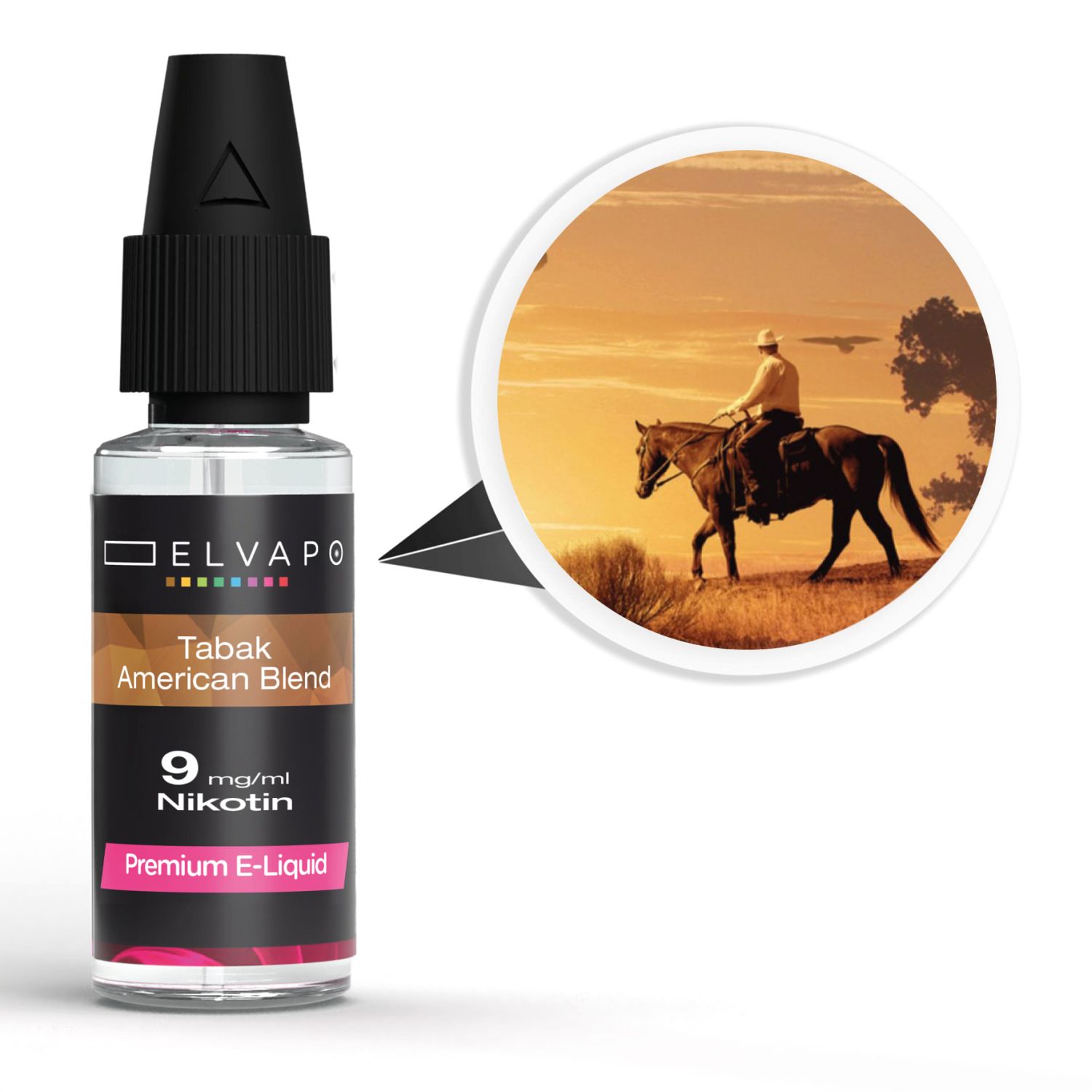 Elvapo Premium E-Liquid - Tabak - American Blend 9mg