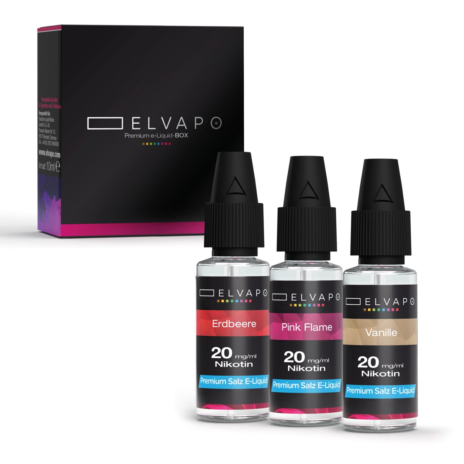 3 x 10ml Premium e-Liquid-BOX - Süße Versuchung - Liquid Probierset 20mg Nikotinsalz