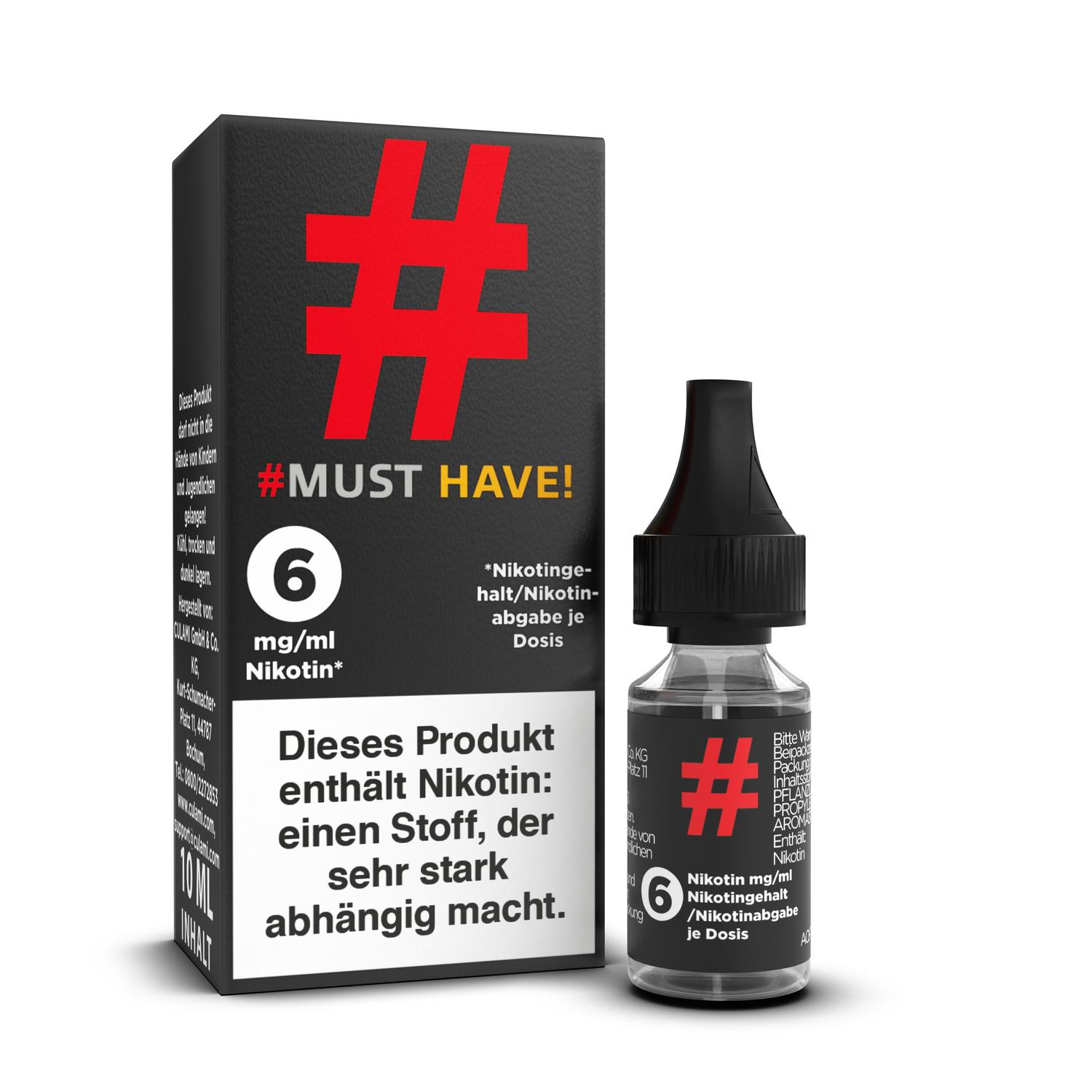 10ml Must Have E-Liquid - # -  6mg